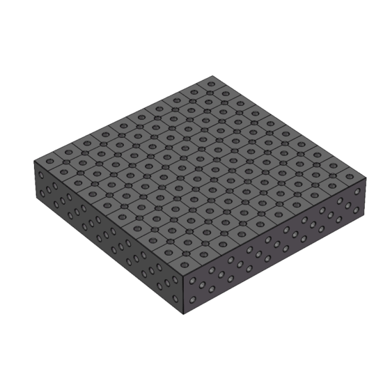 3D溶接定盤 φ28タイプ 斜めグリッド