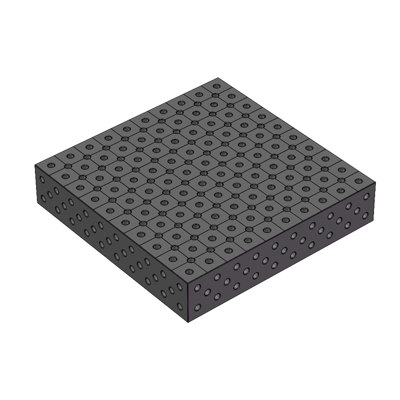 3D溶接定盤 φ28タイプ 斜めグリッド